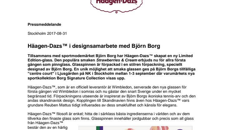 Häagen-Dazs™ i designsamarbete med Björn Borg 