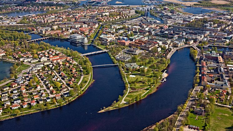 Flygfoto över Karlstad