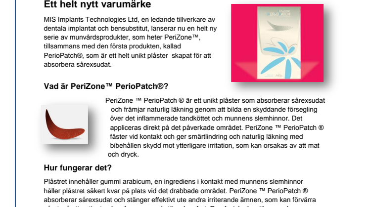 PeriZone ™ PerioPatch ® - svensk