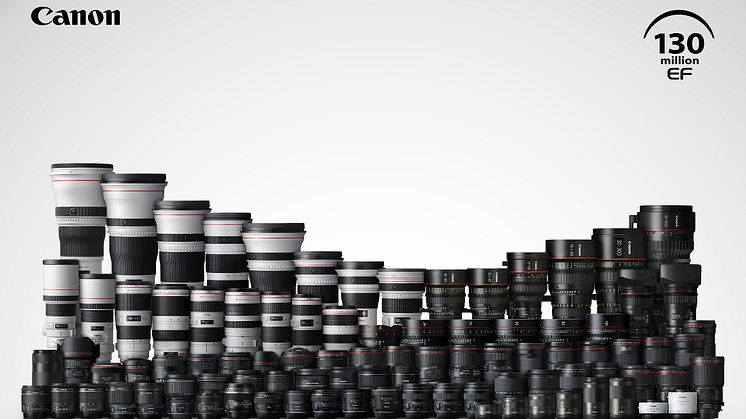 Canon firar en viktig milstolpe – 90 miljoner kameror i EOS-serien och 130 miljoner utbytbara EF-objektiv har nu producerats