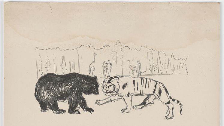 Edvard Munch: Tiger og Bjørn / The Tiger and the Bear (1908-1909)