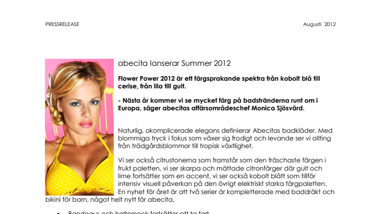 Abecita lanserar Summer 2012