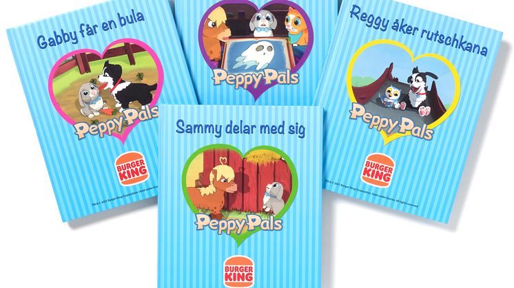 Peppy Pals 4 böcker först ut i Burger Kings kampanj som startar i Sverige och Danmark 7 juni