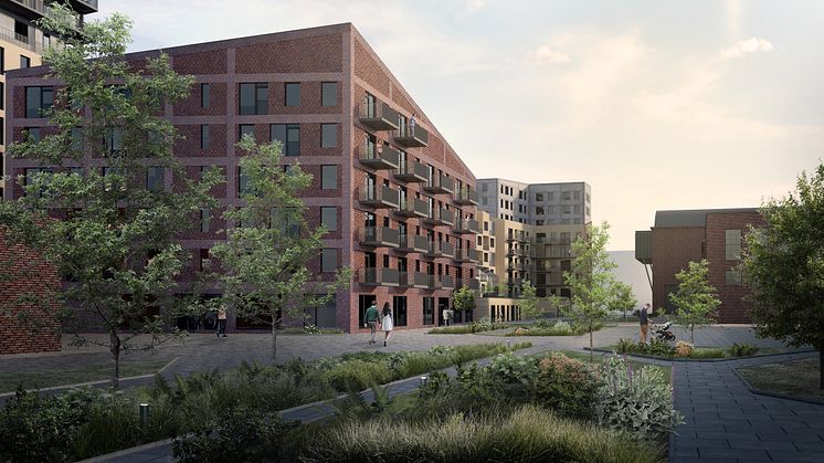 Vy över DP Syd, Kopparlunden. Illustration: Dreem Arkitekter 