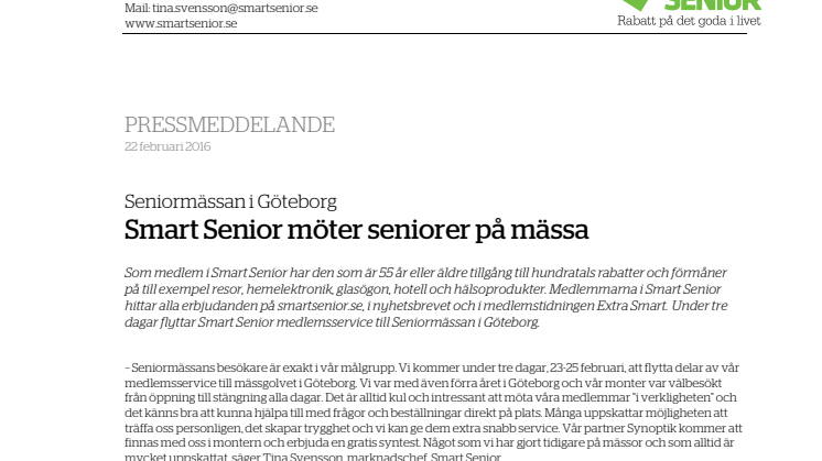 Smart Senior möter seniorer på mässa i Göteborg