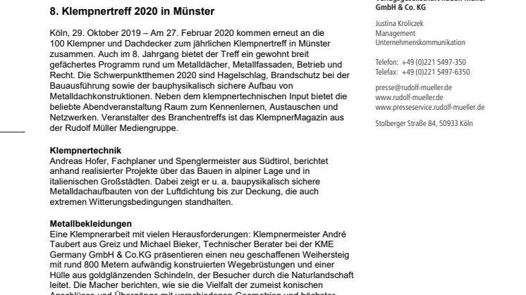8. Klempnertreff 2020 in Münster 
