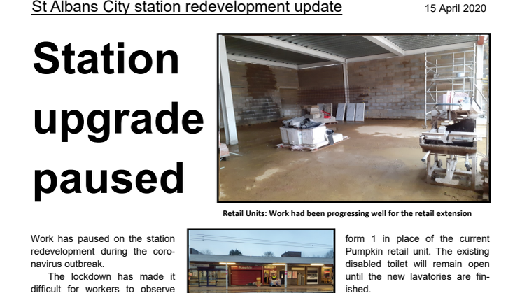 St Albans station development paused due to Covid-19