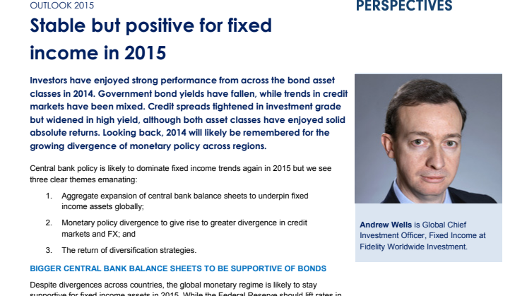 OUTLOOK 2015: Stable but positive for fixed income in 2015
