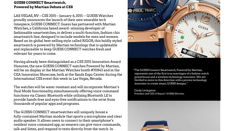 Smarta klockor från Guess & Martian Watches