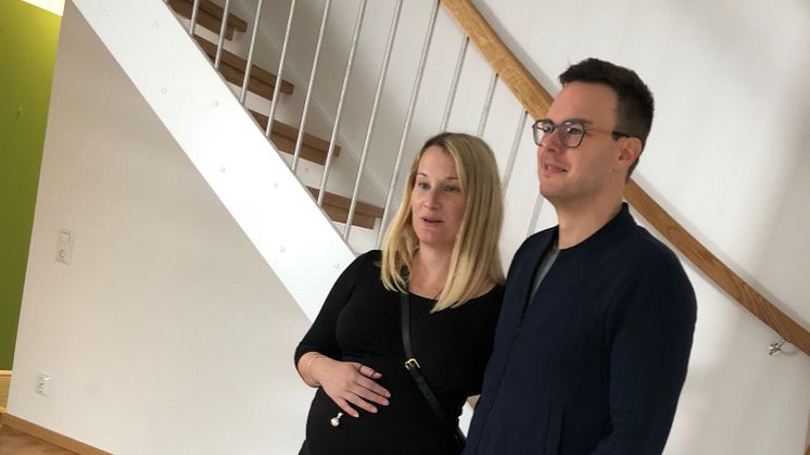 Nathalie och Martin flyttar in i en av lägenheterna på LKFs nybyggda projekt, Dokumentet, idag, fredag 16 november 2018.