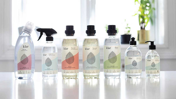  Flaskene i Klar-serien er laget av 100% resirkulert plast.