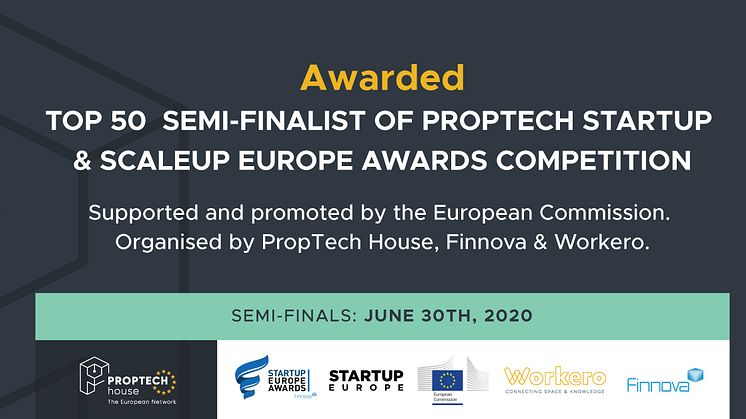 Sverige i topp när de 50 främsta bolagen presenteras till ”Proptech Startups & Scale-up Europe Awards 2020”