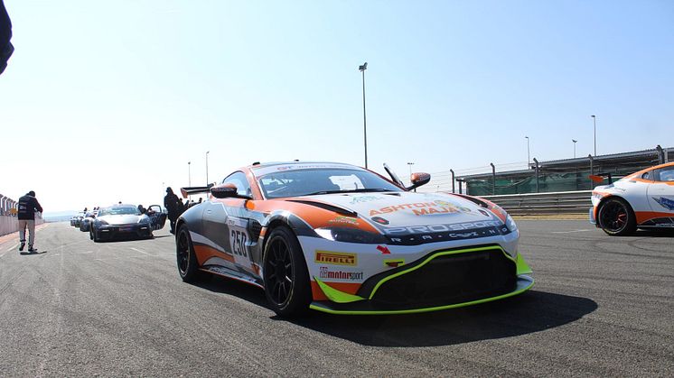 Jessica Bäckman in her Aston Martin AMR Vantage GT4 car. Photo: Jorge Costa (free rights to use images)