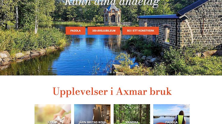 Ny destinationswebb för Axmar Bruk vid Östersjökusten.