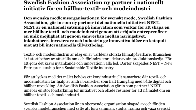 PM - Swedish Fashion Association ny partner i nationellt initiativ för en hållbar textil- och modeindustri.pdf