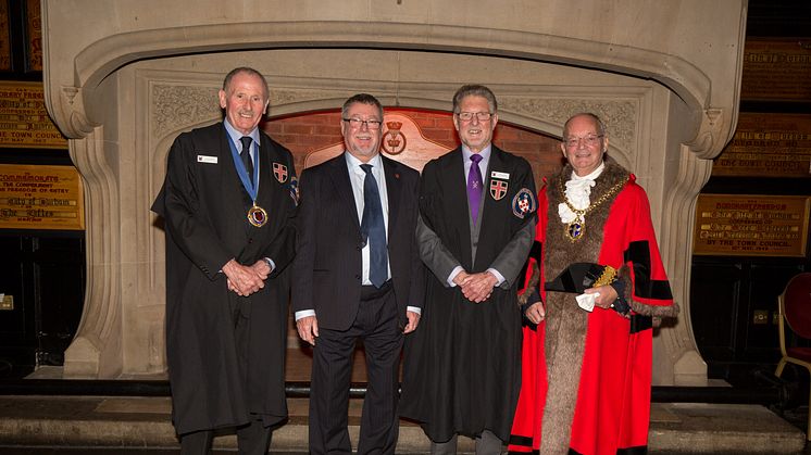 Dr Alan Richardson (second from left) has been sworn-in as a City of Durham Freeman by the Mayor of Durham, Councillor William Kellett (photo credit: Geoff Kitson)