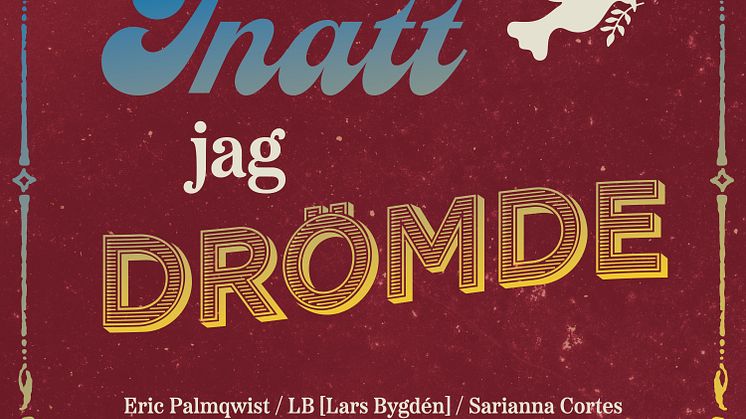 Singelomslag Inatt jag drömde. Eric Palmqwist, LB [Lars Bygdén] och Sarianna Cortes - release 29 november