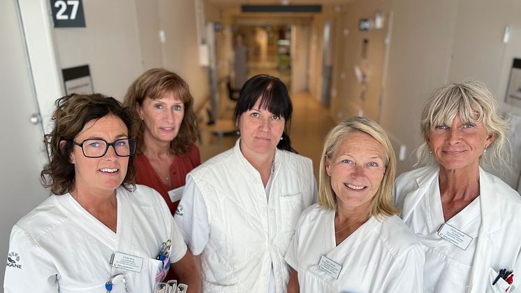 Ulrika Roos, kontaktsjuksköterska, Karen Burns, enhetschef, Kristina Arnljots, specialistläkare, Helen Carlsson, specialistsjuksköterska och Ulrika Orrhede, specialistläkare, är några av de som arbetar på Diagnostiskt centrum.