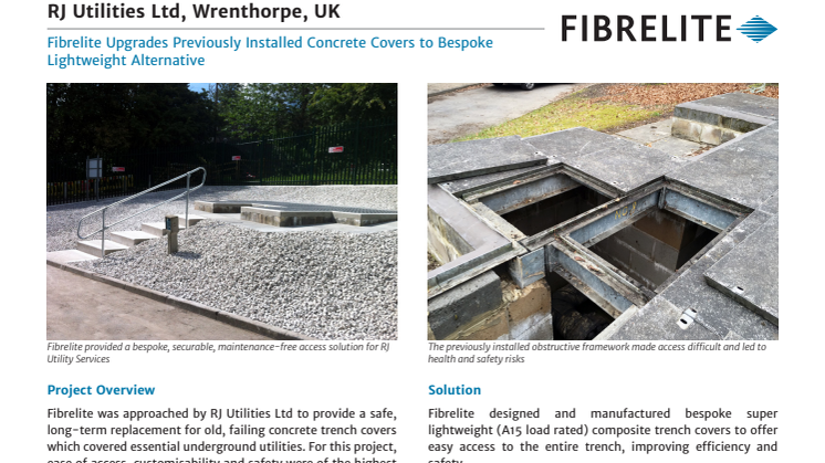 Fibrelite Upgrades Previously Installed Concrete Covers to Bespoke Lightweight Alternative