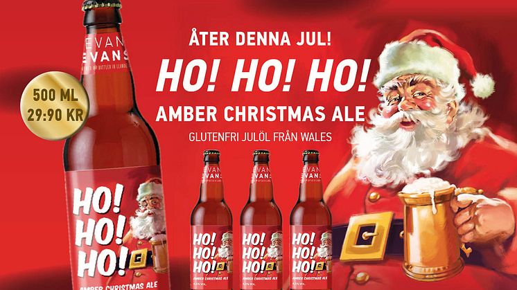 Nu finns populära julölet Ho! Ho! Ho! Amber Christmas Ale åter att köpa på Systembolaget. 