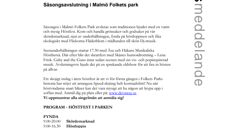 Säsongsavslutning i Malmö Folkets park