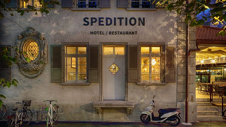 Facade at Spedition Hotel & Restaurant, Thun, Switzerland - design by Stylt.