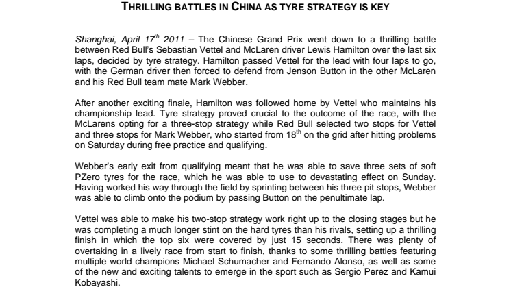 Däcksstrategi direkt avgörande när Lewis Hamilton vann Kinas GP