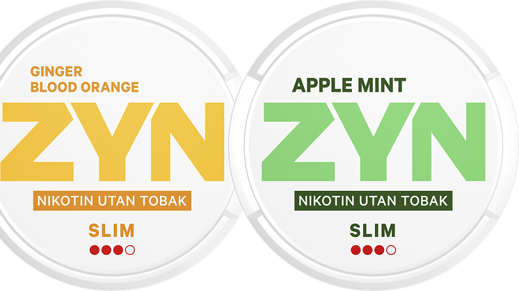 ZYN växer med två smaker - Blodapelsin/ingefära och äpple/mint