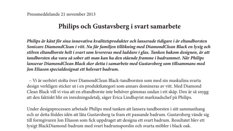 Philips och Gustavsberg i svart samarbete