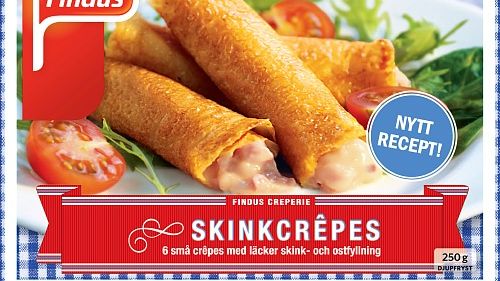 Findus återkallar Skinkcrêpes, 250 gram, artikelnummer 3452