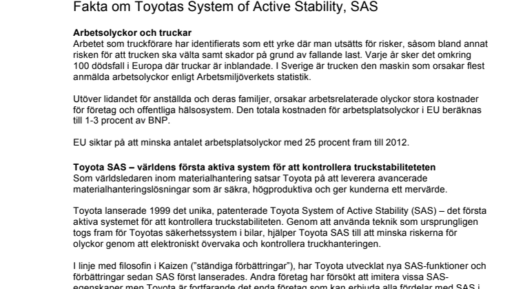 Faktablad - Toyota SAS
