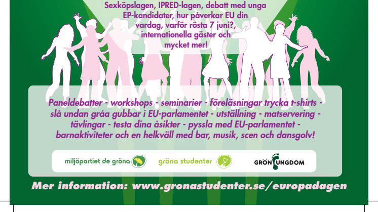 Affisch EUROPADAGEN: Framtidens EU redan idag - fest och debatt på Stockholms universitet 9/5