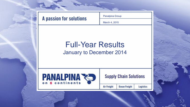 Full-Year Results 2014 – Investor Presentation
