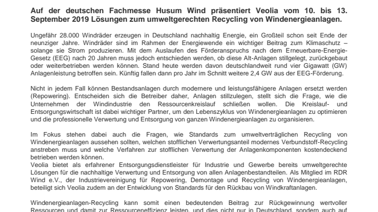 Presseinformation Husum Wind 2019