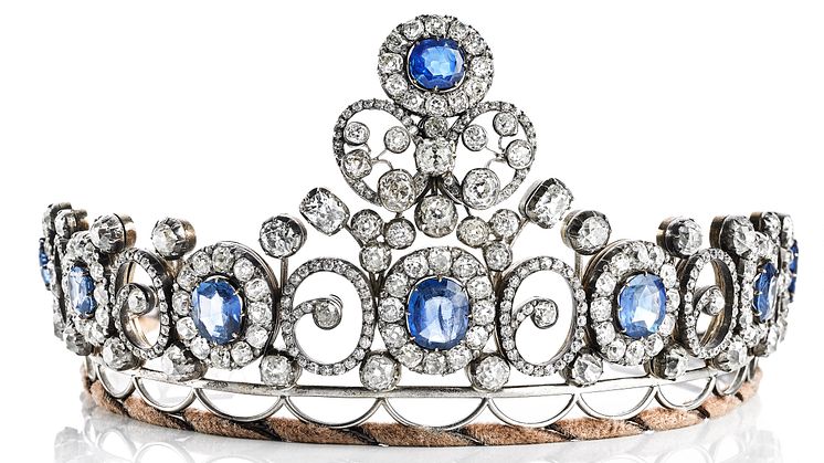 C.E. Bolin, Saint Petersburg 1897-1898, attributed to: "The Russian Sapphire Tiara". Provenance: Gift from Tsar Nikolai II of Russia to Queen Alexandrine. Estimate: DKK 1.5-2 million. Sold for: DKK 2 million (EUR 350,000 including buyer’s premium).