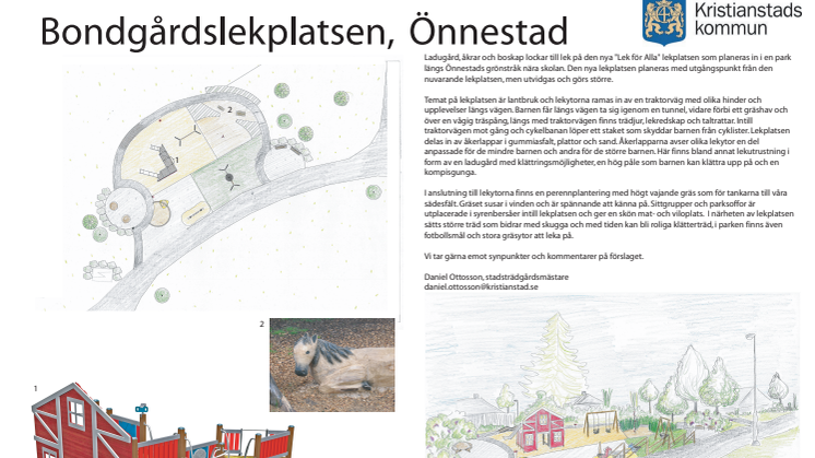 Skiss Bondgårdslekplatsen i Önnestad