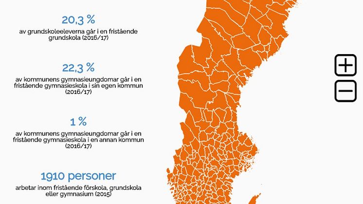 Kommunkartan på friskola.se/kommunkartan