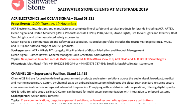 Saltwater Stone clients at METSTRADE 2019