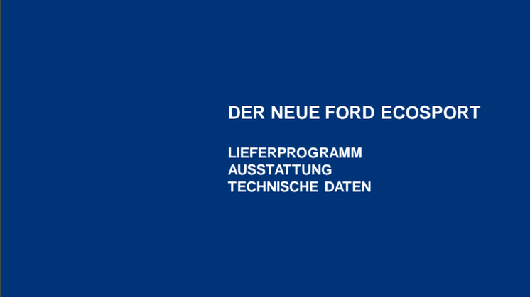 Technische Daten Ford EcoSport