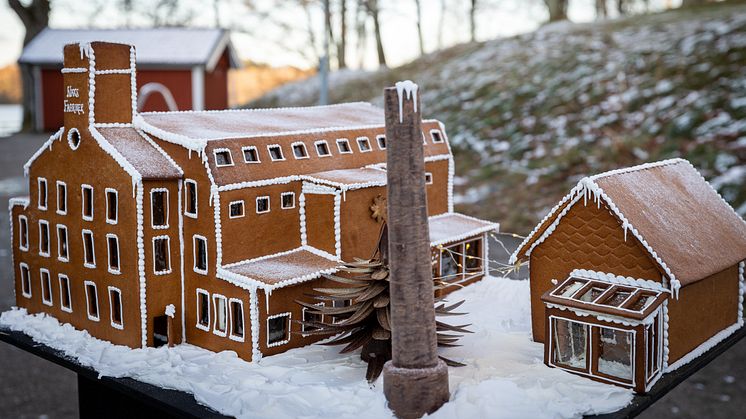 Pepparkakshus model grand deluxe. Designat och byggt av konditor Disa på Nääs.