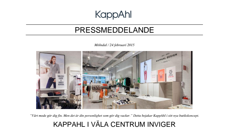 KappAhl i Väla Centrum inviger nytt butikskoncept