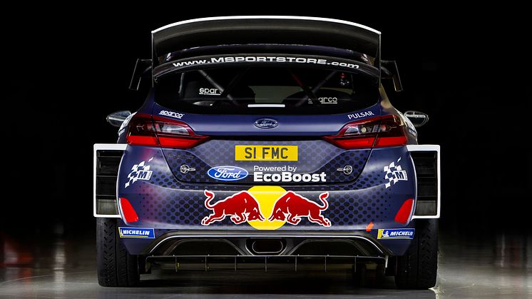 Ford Fiesta WRC – Ford M-Sports bil under Rally Sweden.