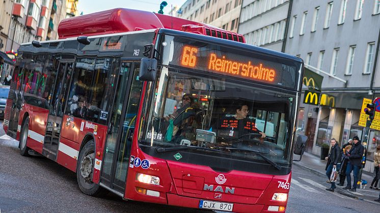 Biogasbuss på Folkungagatan.