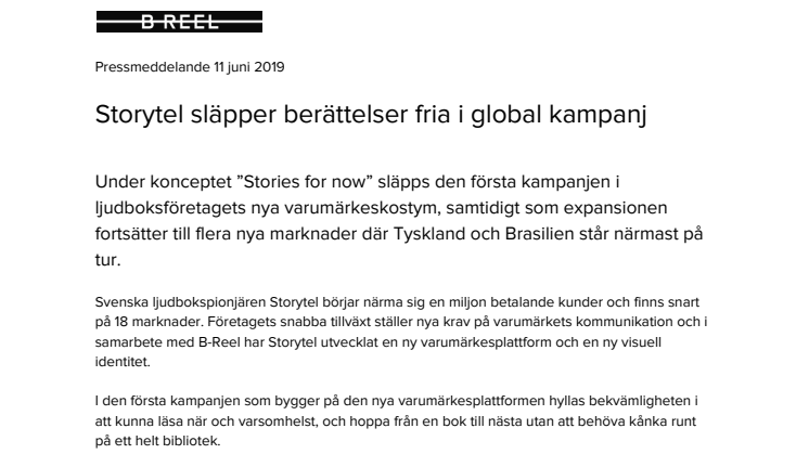 Storytel släpper berättelser fria i global kampanj
