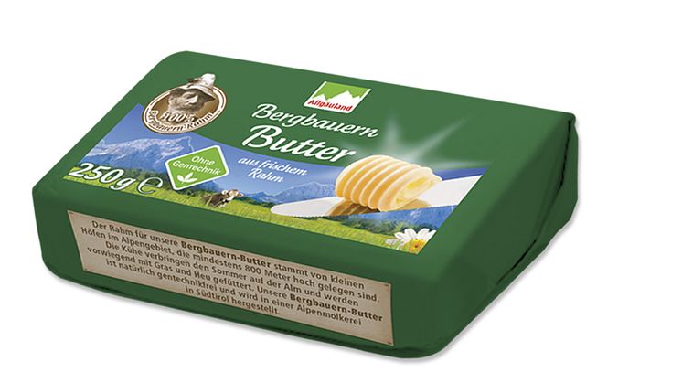 Allgäuland Bergbauern Butter aus frischem Rahm 