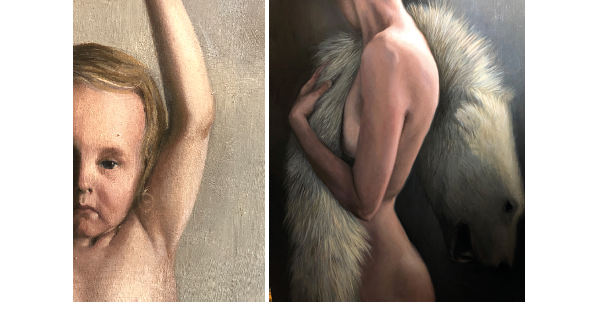 Två av Anna Fransisca Nilssons konstverk: Girl; Return to Ground Power, 2019, och It's Cold in the Arctic, 2019. OBS! Bilderna är beskurna. 