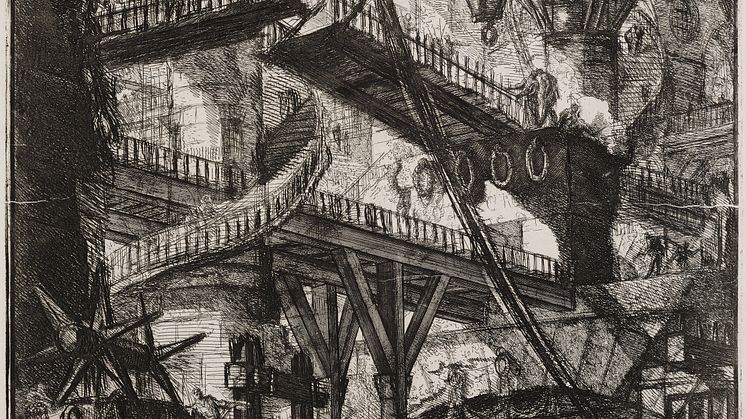 Giovanni Battista Piranesi, «Hengebroen», Imaginære fengsler nr. VII (1761)