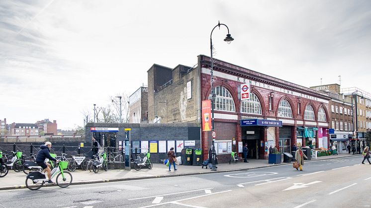 Kentish Town station showing out of hours entrance
