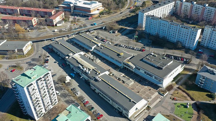 Vårväderstorget ur ett fågelperspektiv. Foto: Jonas Hernstig