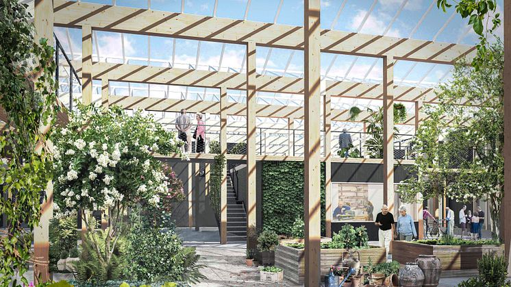 Foreløbig visualisering af Agorahaverne i Slagelse.